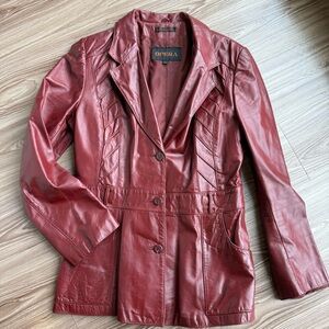 Vintage Opera Burgundy Leather Jacket – 1970s/80s – Women’s – Original Owner